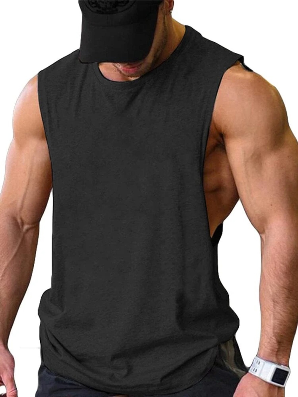 Coofandy Men's Black Athletic Muscle Tank - Performance Sleeveless Shirt Large